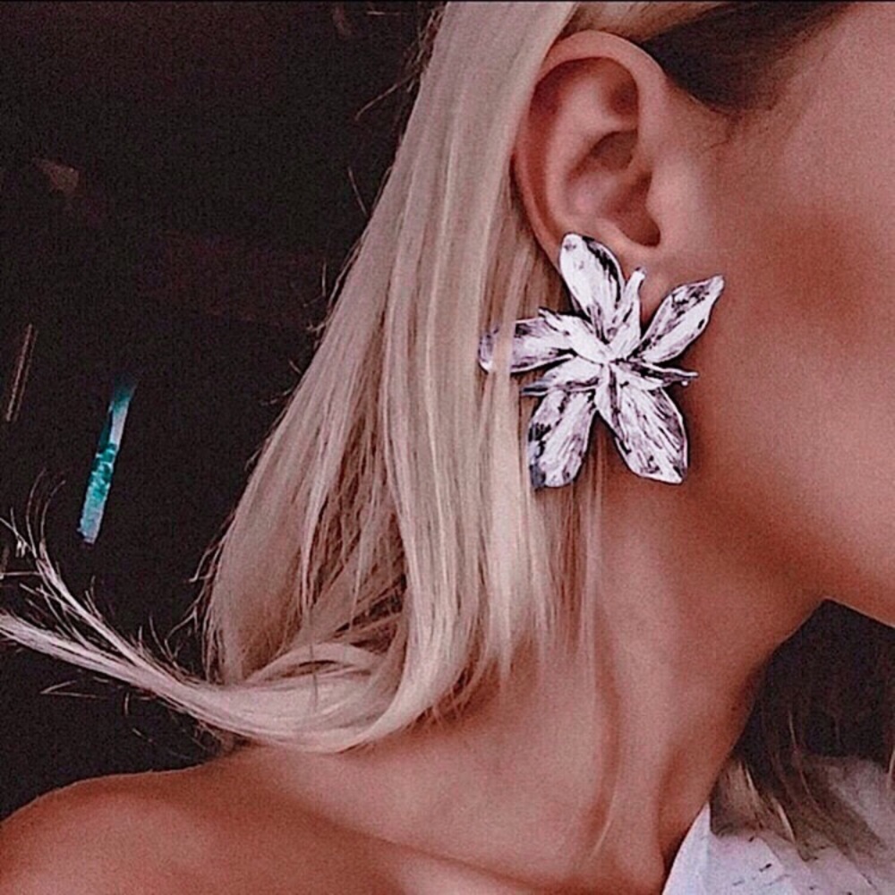 Large Flower Drop Earrings NEW